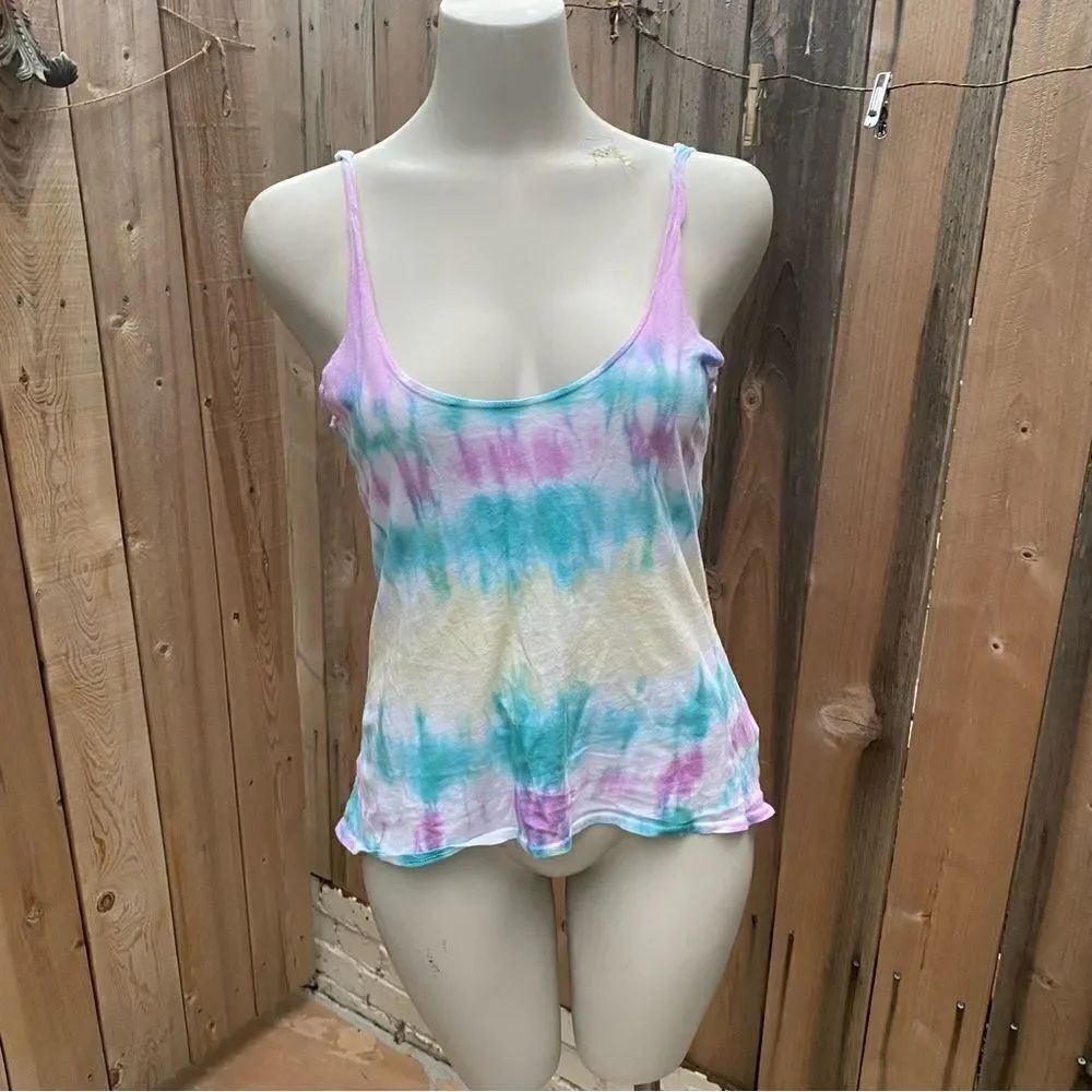 Tie Dye Tank Top by Chaser Brand Boho Hippie Summer Beach Life Tee size small